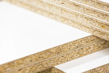 White chipboard close-up