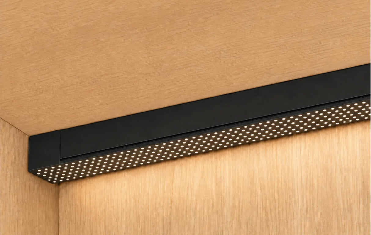 Micro-Perforated Aluminium LED Channel E1 System Matt Black Close-up