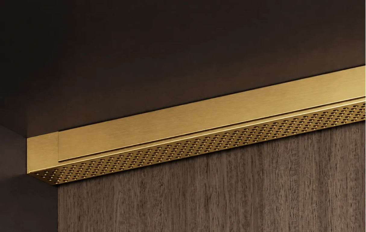 Micro-Perforated Aluminium LED Channel E1 System Gold close-up