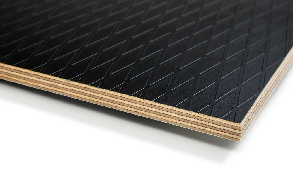 sample of Riga Diamond Black Birch Plywood on a white background