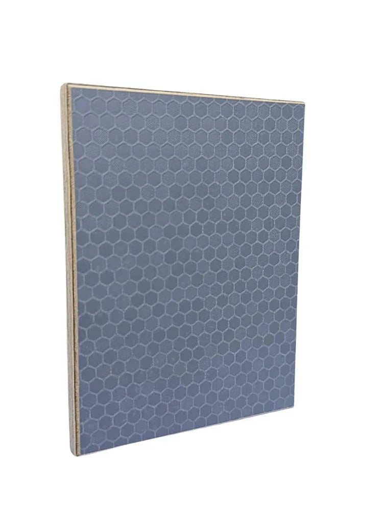 Riga_Hive_Silvergrey_Birch_Plywood sample 9mm upright on a white background