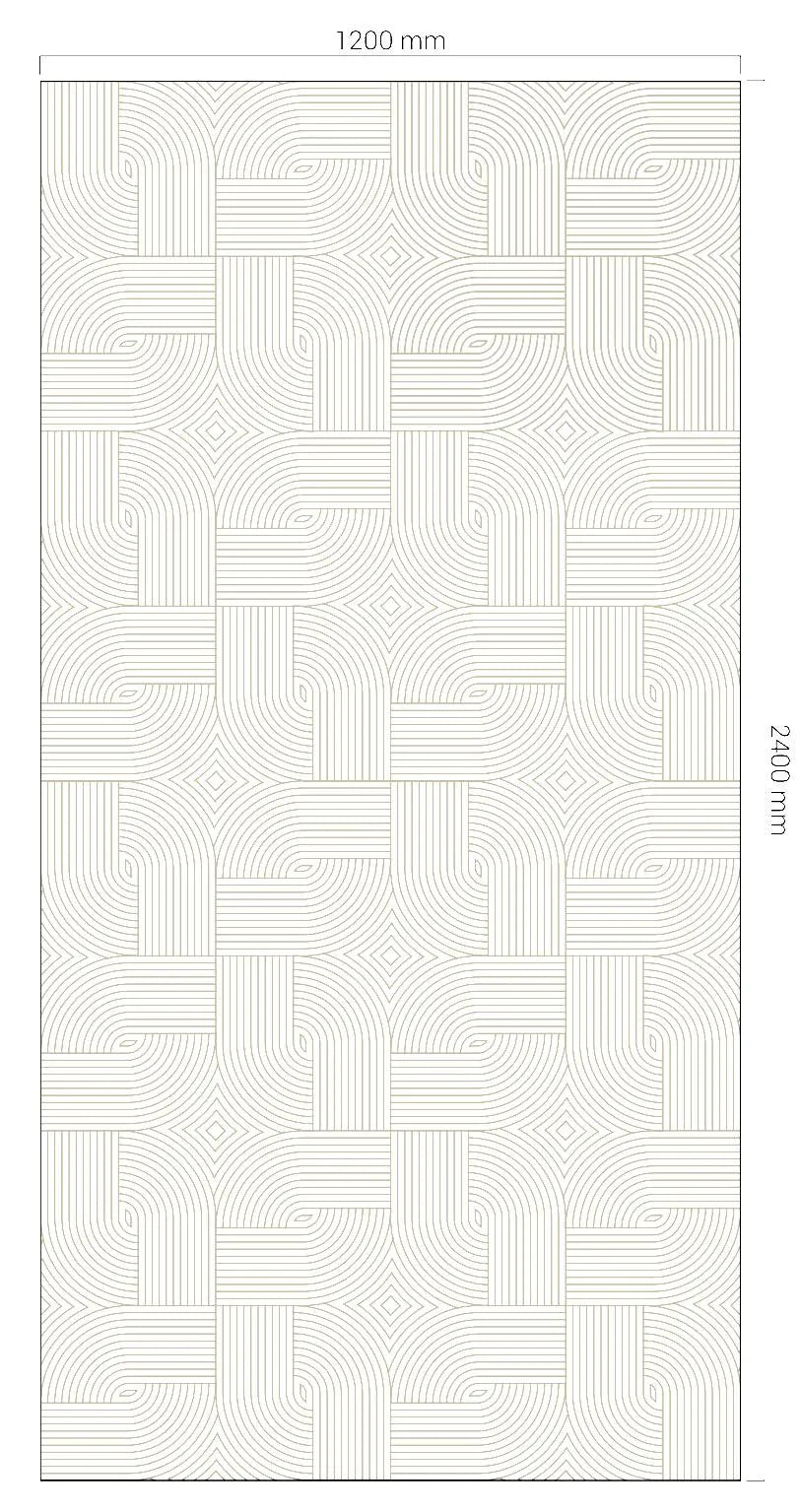 Decorative architectural plywood wall panel with geometric line pattern, 1200x2400mm