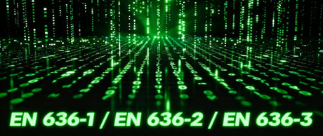 EN 636 plywood standard green text on the black background