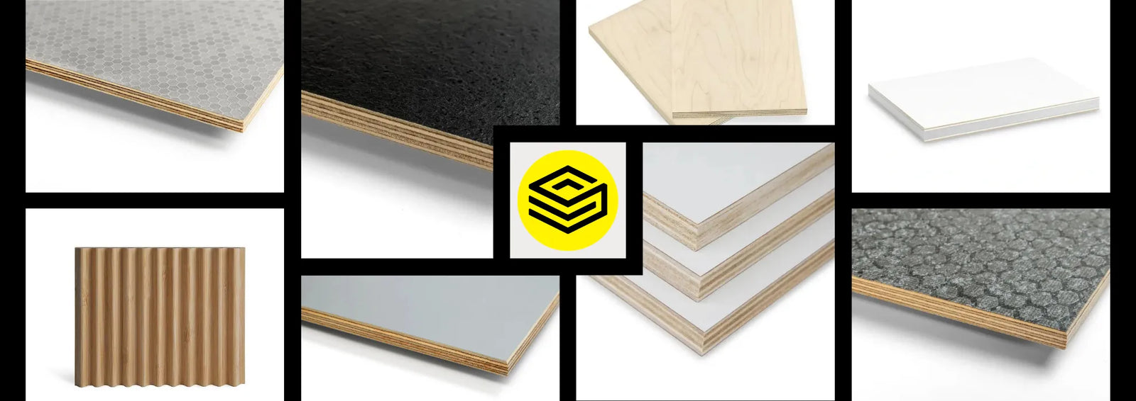 EOFY SALE 2025 collage with various plywood samples