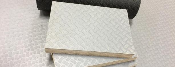 Composite plywood sheets with textured TPO surface for automotive or industrial use