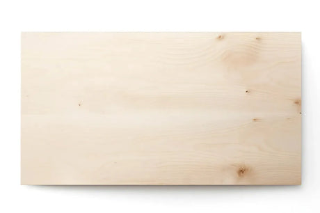 Light plywood sheet with natural wood grain and knots, ideal for furniture or cladding projects
