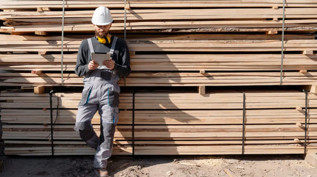 A worker stays near the board packs