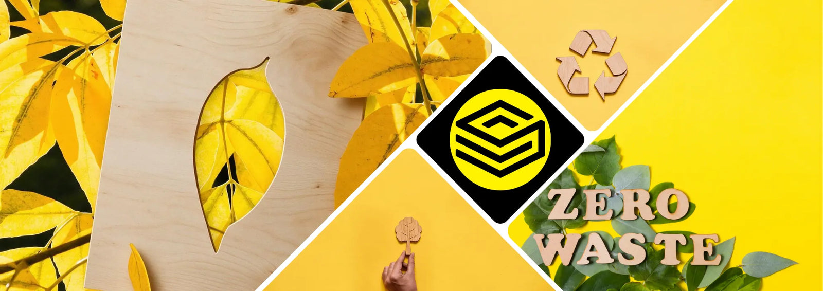 Collage with Ply Online's logo and sustainable plywood elements