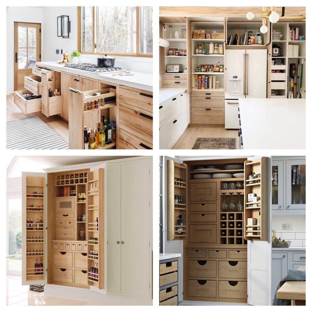 Modern kitchen cabinets and pantry storage ideas using light wood and plywood finishes