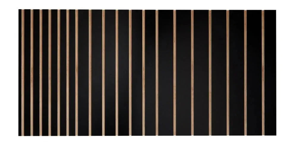 Black birch plywood grooved wall cladding panel with vertical wood grain strips