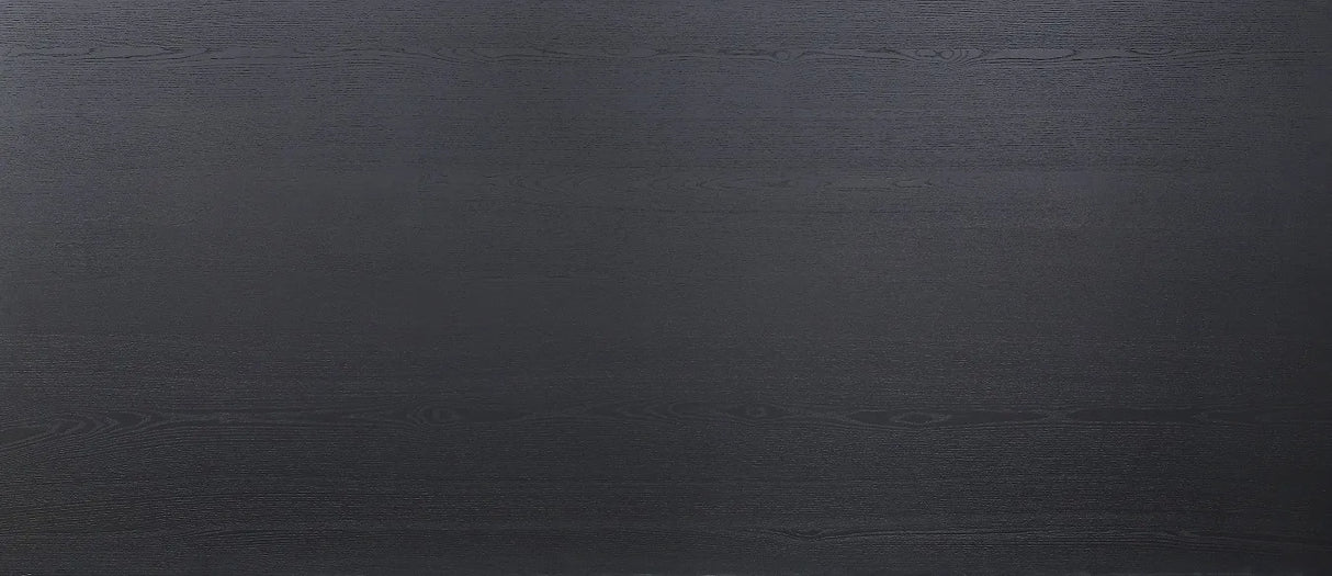 A close-up of a Black Oak Veneer T&G Wall Panel UV-Coated A/BB textured surface with subtle horizontal grain - Ply Online
