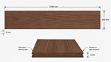 A technical dimension diagram of an American Walnut Veneer T&G Wall Panel UV-Coated A/BB Ply Online 