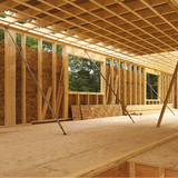 European Pine OSB3 bracing panels used in timber frame house construction