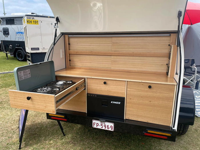 Tasmanian Oak Plywood used for the interior of the campervan is the showgrounds