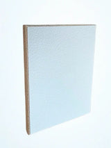 Riga Leather_White_Birch Plywood sample upright on a white background