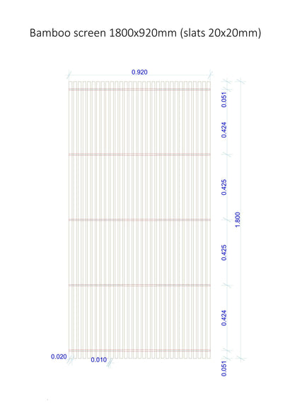 Bamboo Garden Screen Vertical 1800x920x30mm - Ply Online