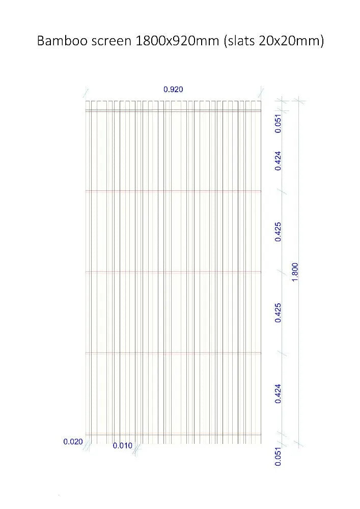 Bamboo Garden Screen Vertical 1800x920x30mm - Ply Online