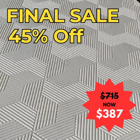 Final sale advertisement with 45% off and price reduction on the Basket Weave MDF panel - EOFY 2026