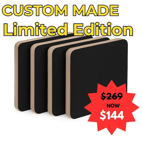 Banner with black stained plywood samples - EOFY Deals 2026