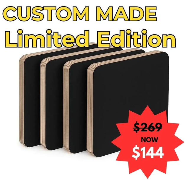 Banner with black stained plywood samples - EOFY Deals 2026