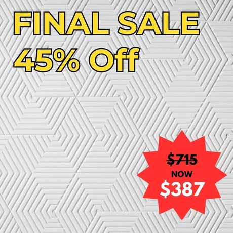 Final sale advertisement with 45% off and price reduction on the Futura panel background - EOFY