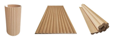 Half Dowel Pine Wood Flexible Wall Panels 7.7x2440x1220mm - Ply Online