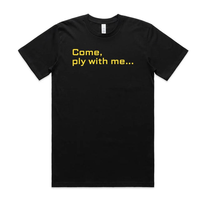 Ply Online's Men's Classic Organic T-Shirt 'Come, ply with me...' - Ply Online