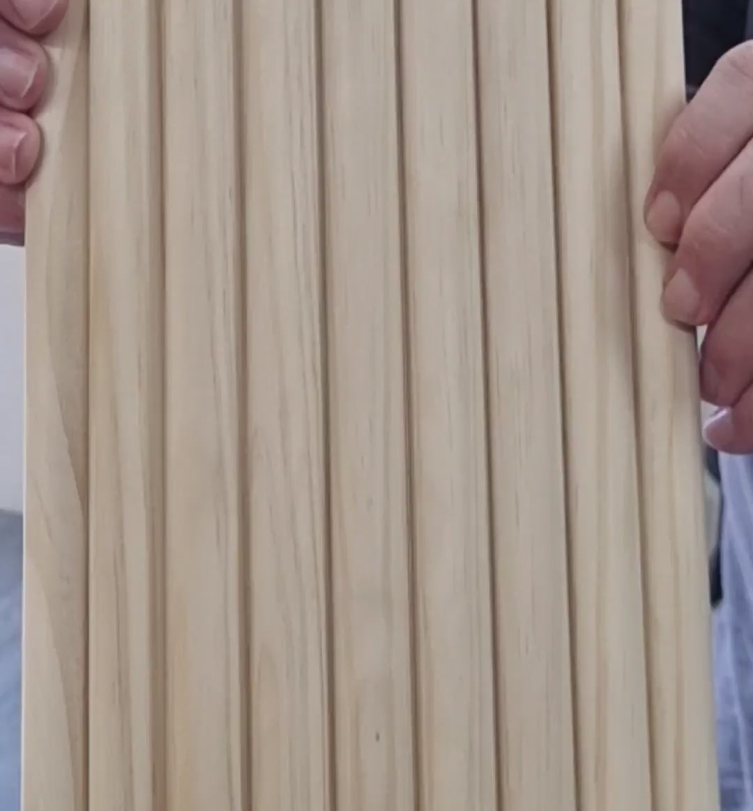 Half Dowel Pine Wood Flexible Wall Panels sample