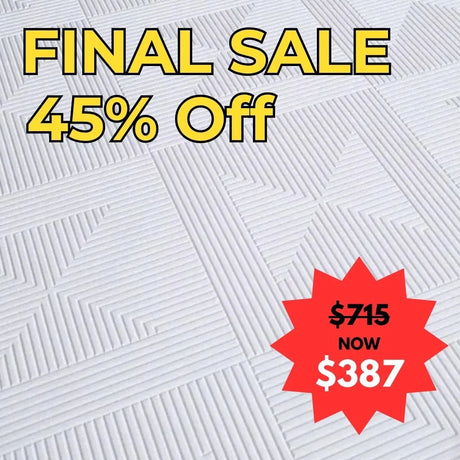 Final sale advertisement with 45% off and price reduction on the Architectural Panel Rhomb background - EOFY