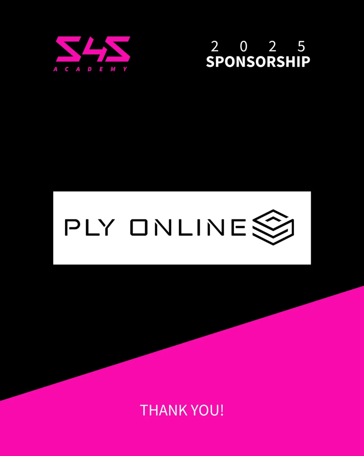 Ply Online logo on the S4S Sponsorship 2025 banner