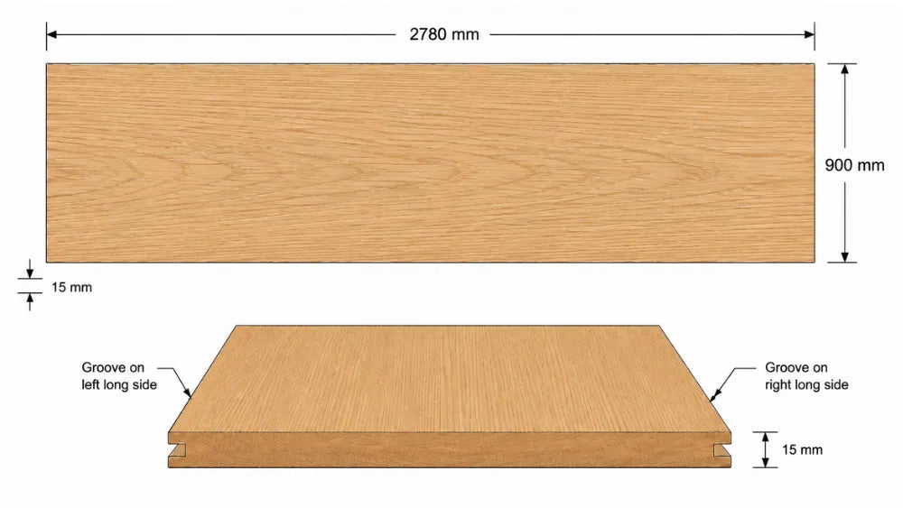 White Oak Veneer T&G Wall Panel UV-Coated A/BB - Ply Online